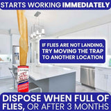 Fly Strips Indoor Sticky Hanging 24pk with Pins. Non Toxic Outdoor Fly Trap Indoor for Home. Flies Tape Paper Trap Ribbon Roll for House Gnat Fruit and Housefly. Bug Catchers for Inside Home Flypaper