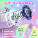 unicorn portable bluetooth speakers mini karaoke machine for girls purple