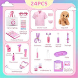 Meland Toy Doctor Kit for Girls, Pretend Play Toy with Dog, Stethoscope & Dress Up Costume for Kids Ages 3-6