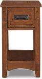 Signature Design by Ashley Breegin New Traditional Wooden Chair Side End Table with 1 Drawer and 1 Fixed Shelf, Brown