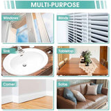 4-Pack Grey Damp Dusting Sponges - Reusable Household Cleaning Tool for Blinds, Fans, Glass, Mirrors