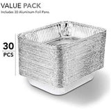 Stock Your Home 30 Pack Aluminum Foil Pans 9x13 Disposable Foil Pans, Half Size Steam Table Deep Trays