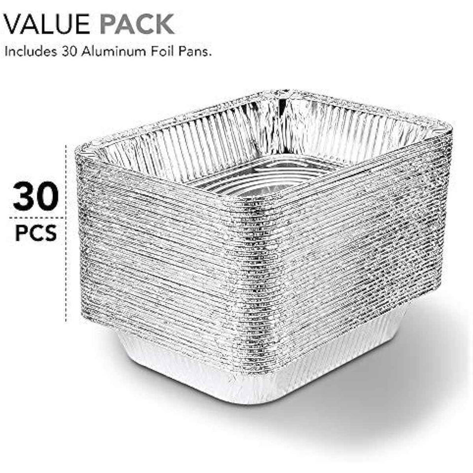 Stock Your Home 30 Pack Aluminum Foil Pans 9x13 Disposable Foil Pans, Half Size Steam Table Deep Trays