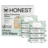 Honest Company Hypoallergenic Baby Wipes for Sensitive Skin, Fragrance-Free, 576 Count (6 Packs of 96)