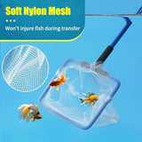AQUANEAT 4-inch Aquarium Fish Net for small fish tank cleaning, food waste skimmer for small ponds and pools