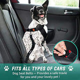 cooyoo dog seat belt 3 piece set adjustable nylon pet safety harness heavy duty elastic