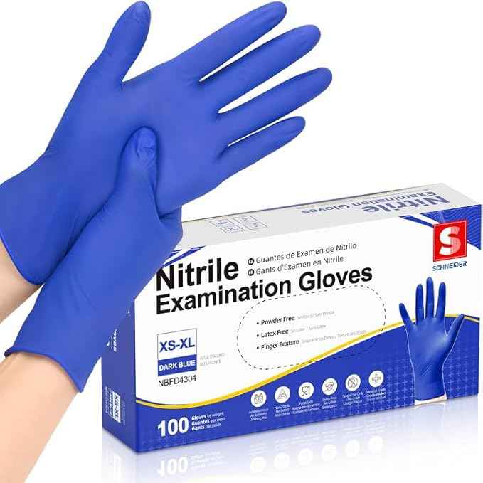 Schneider Nitrile Exam Gloves: Latex-Free, Powder-Free, Food-Safe for Cooking & Household