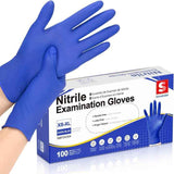 Schneider Nitrile Exam Gloves, Dark Blue, Disposable Gloves, Latex-Free, Powder-Free, Food Safe for, Cooking, Household Use