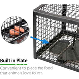 Black 2-pack humane live animal traps for indoors and outdoors - rats, mice, chipmunks, voles and similar-size animals