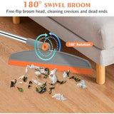 Multifunction Magic Broom, 54 Inch Adjustable Long Handle Silicone Floor Squeegee Broom, Sweep and Scrape 2 In 1 Household Cleaning Brooms for Floor, Bathrooms, Kitchens, Showers, Tile, Pet Hair,Glass