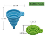 kongnai kitchen funnel set 4 pack, small and large, food-grade silicone collapsible funnels for liquid transfer