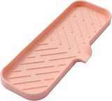 MicoYang silicone bathroom soap dish with drain spout, sink organizer, and sponge holder, 4.9 x 3.2 inches
