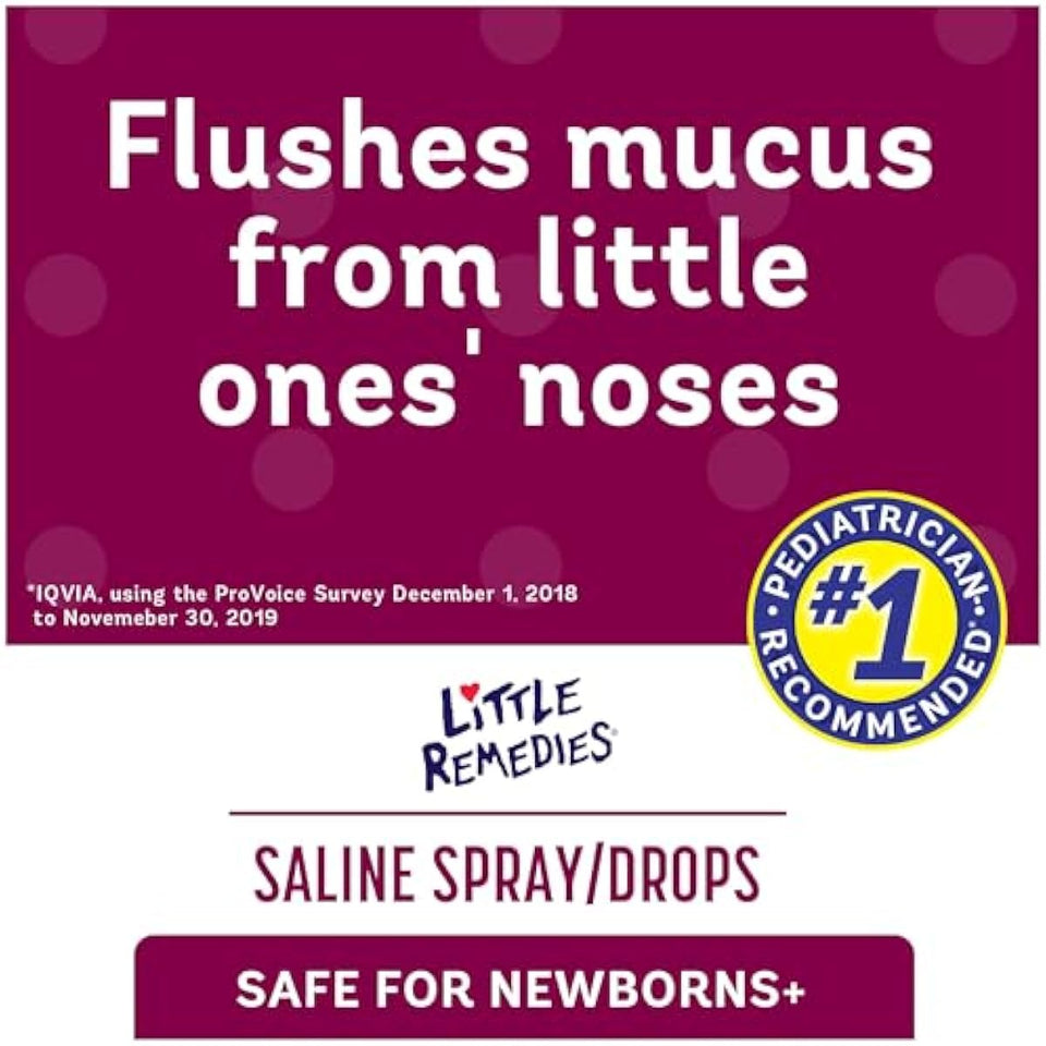 little remedies saline nasal spray and drops for newborns, 1 fl oz, pediatrician-recommended, no alcohol, drug-free