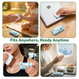 100% Cotton, 99% Purified Water, Hypoallergenic Mini Wet Wipes, Unscented, 56 Count for Travel Essentials