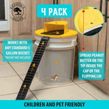 5-gallon mouse trap bucket 4-pack with automatic reset flip and slide mouse traps for indoor outdoor use
