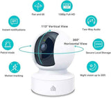 Kasa EC70 Indoor Pan/Tilt 1080p HD security camera with night vision, motion detection, and cloud storage
