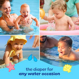Pampers Splashers Disposable Baby Swim Diapers in Size 4, 18 Count, Gap-Free Protection