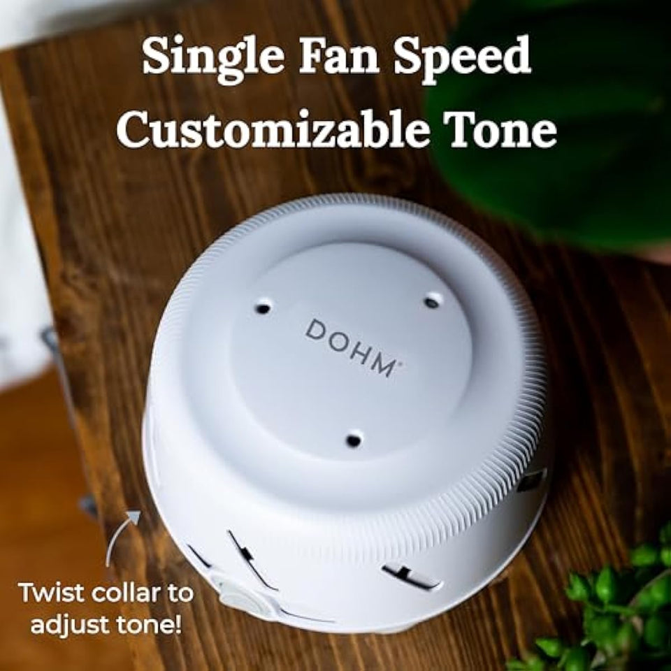 yogasleep dohm uno white noise machine, real fan inside for non-looping white noise, sleep aid for adults and baby
