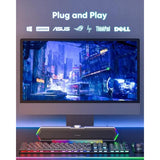 lenrue g11 computer speakers with clear sound and touch lights for pc desktop laptop monitor