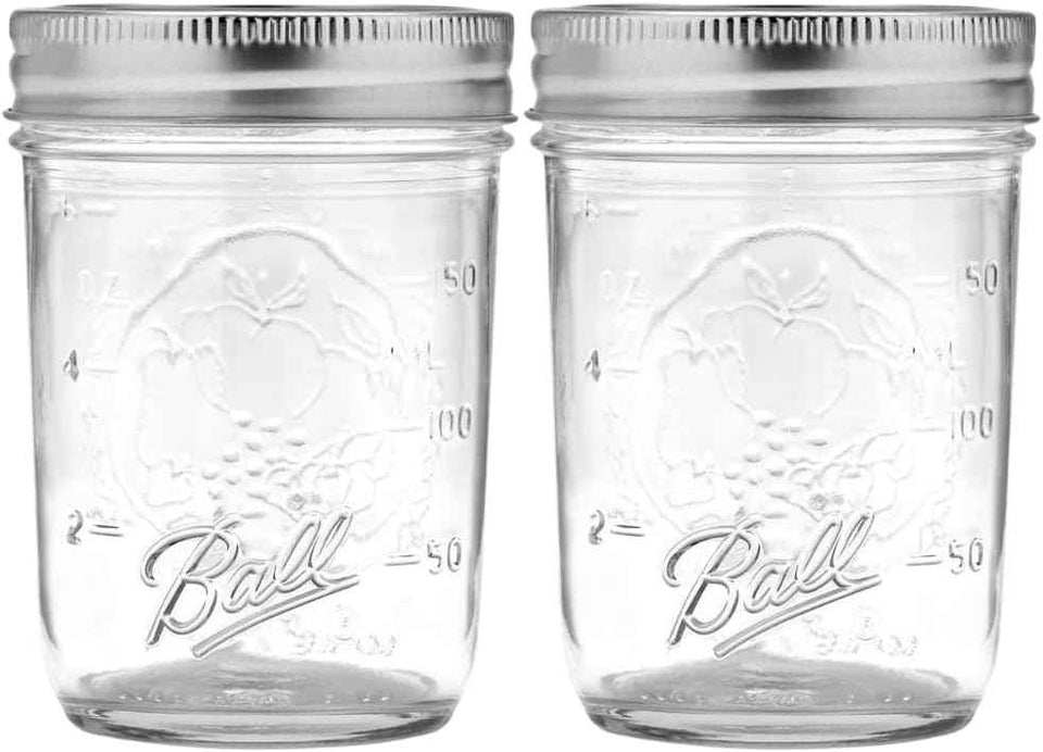 Ball Wide Mouth Glass Mason Jars with Lids and Bands, Used for Canning, Pickling, Juice, Jam, Jelly, Quart Size 32 Ounce (Pack of 2)