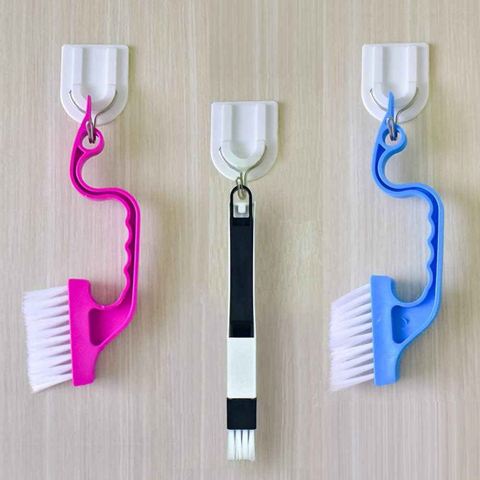 6pc hand-held groove gap cleaning tools crevice brush kit with adjustable collapsible dustpan for easy cleaning