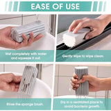4-Pack Grey Damp Dusting Sponges - Reusable Household Cleaning Tool for Blinds, Fans, Glass, Mirrors