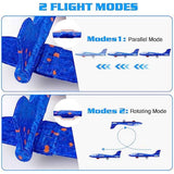 3 pack airplane launcher toys 2 flight modes led foam glider catapult planes outdoor kids flying toys birthday gifts 3+ year old