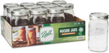 Ball Wide Mouth Glass Mason Jars with Lids and Bands, Used for Canning, Pickling, Juice, Jam, Jelly, Quart Size 32 Ounce (Pack of 2)