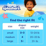 Pampers Splashers Disposable Baby Swim Diapers in Size 4, 18 Count, Gap-Free Protection