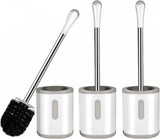 Compact Toilet Brush & Holder, Stainless Steel Handle, Space Saving for Storage