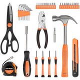 39 Piece Tool Set with Plastic Toolbox Storage Case, Orange