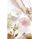 Lotus Leaf Shape Decorative Ring Tray, Small Key Bowl, Ceramic Trinket Tray Jewelry Dish Organizing Necklace Earrings, Home Decoration for Mom Best Friend Sister, Pink.
