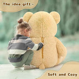 MaoGoLan Giant Teddy Bear 4 Feet,Adorable and Cuddly Big Bear Stuffed Animal 47", Classic Teddy Bear Plush Gift Decoration for Baby Shower,Party,Birthday,Valentines Day,Tan