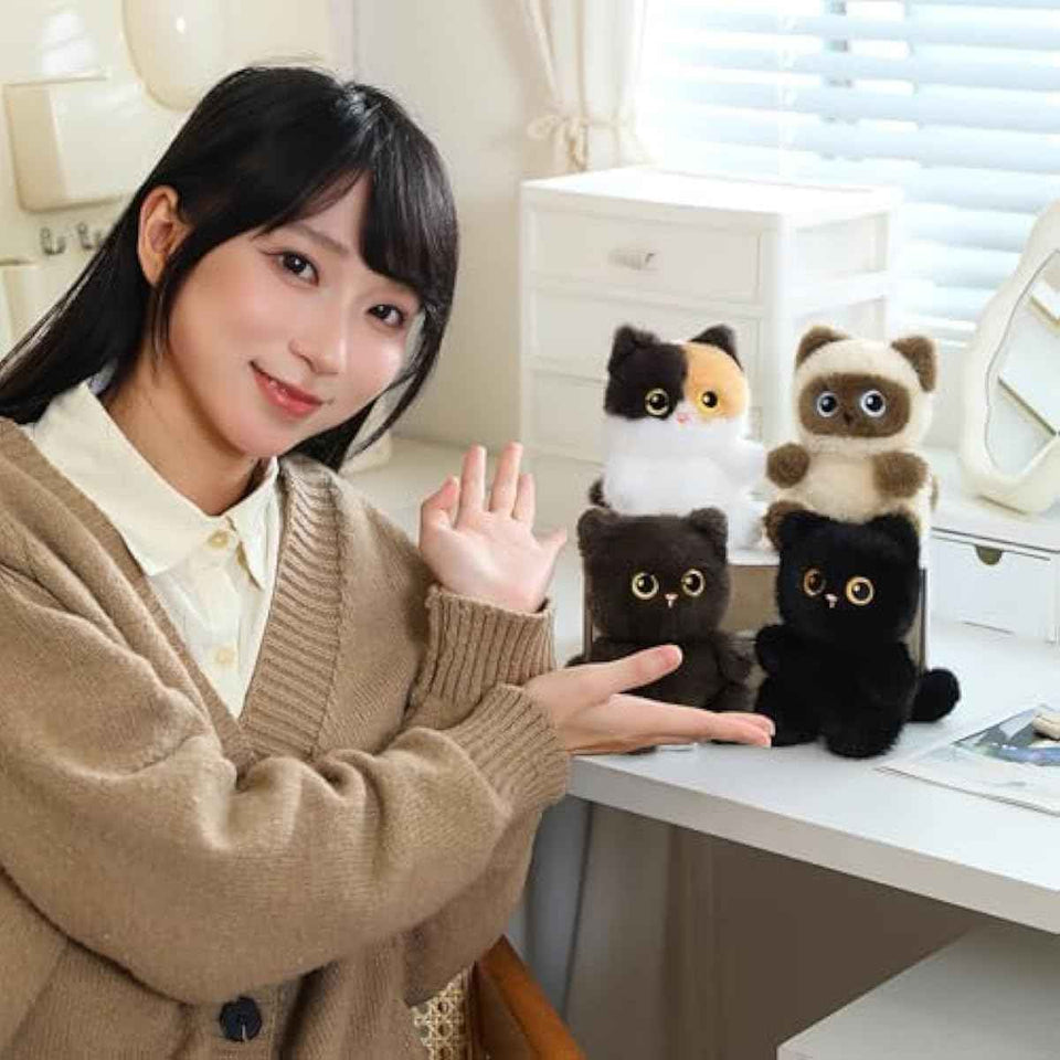 Ditucu Cat Stuffed Animals Cute Soft Plush Dolls Small Plushies Toys Gifts for Kids Grey 6 inch