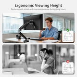 Acer Single Monitor Mount, Fully Adjustable Monitor Arm Fits 17 to 34 Inch Screens, Gas Spring VESA Mount with C-Clamp & Grommet Base, Computer Desk Arm with Tilt Swivel Rotate Supports 4.4-19.8 lbs
