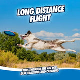 chuckit paraflight flying disc dog toy - water floating flyer - durable nylon with soft rubber edges - medium and large dogs - size large