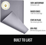 gorilla grip 18.5x11.5 gray 100% waterproof silicone pet feeding mat for dogs and cats
