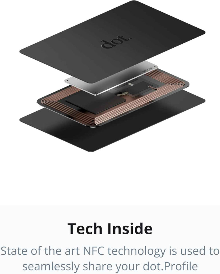 dot.card - digital business card for networking - tap compatible with iphone and android in black
