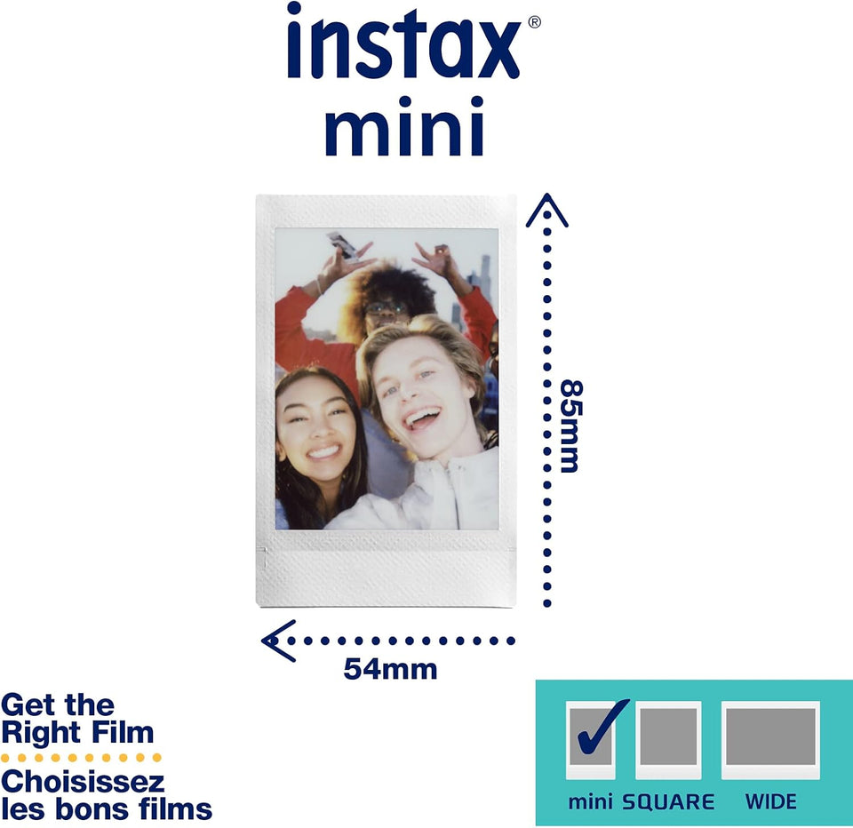 FUJIFILM Instax Mini Instant Film Twin Pack (White), 20 Photos
