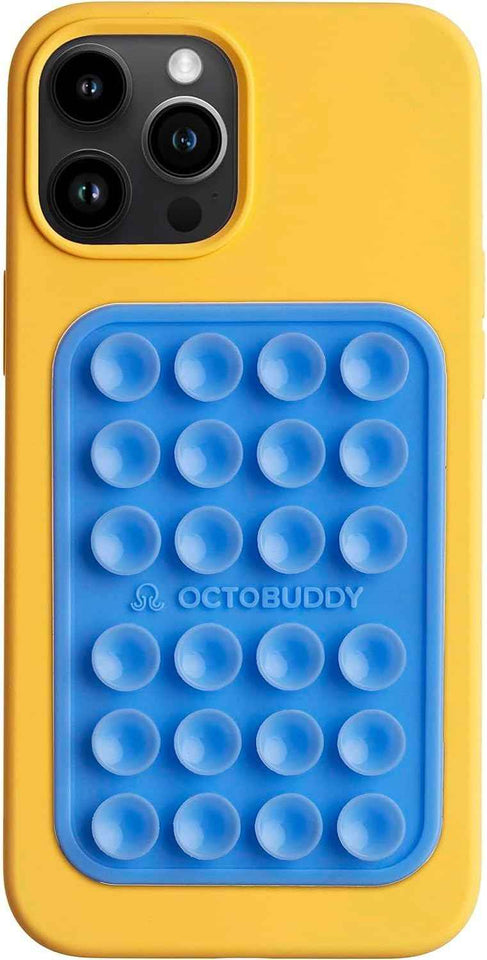 OCTOBUDDY Classic - Silicone Suction Phone Case Adhesive Mount - Hands-Free, Strong Grip Holder for Selfies and Videos - iPhone and Android Compatible - 2.25″ x 3.25″, Chalk Pink