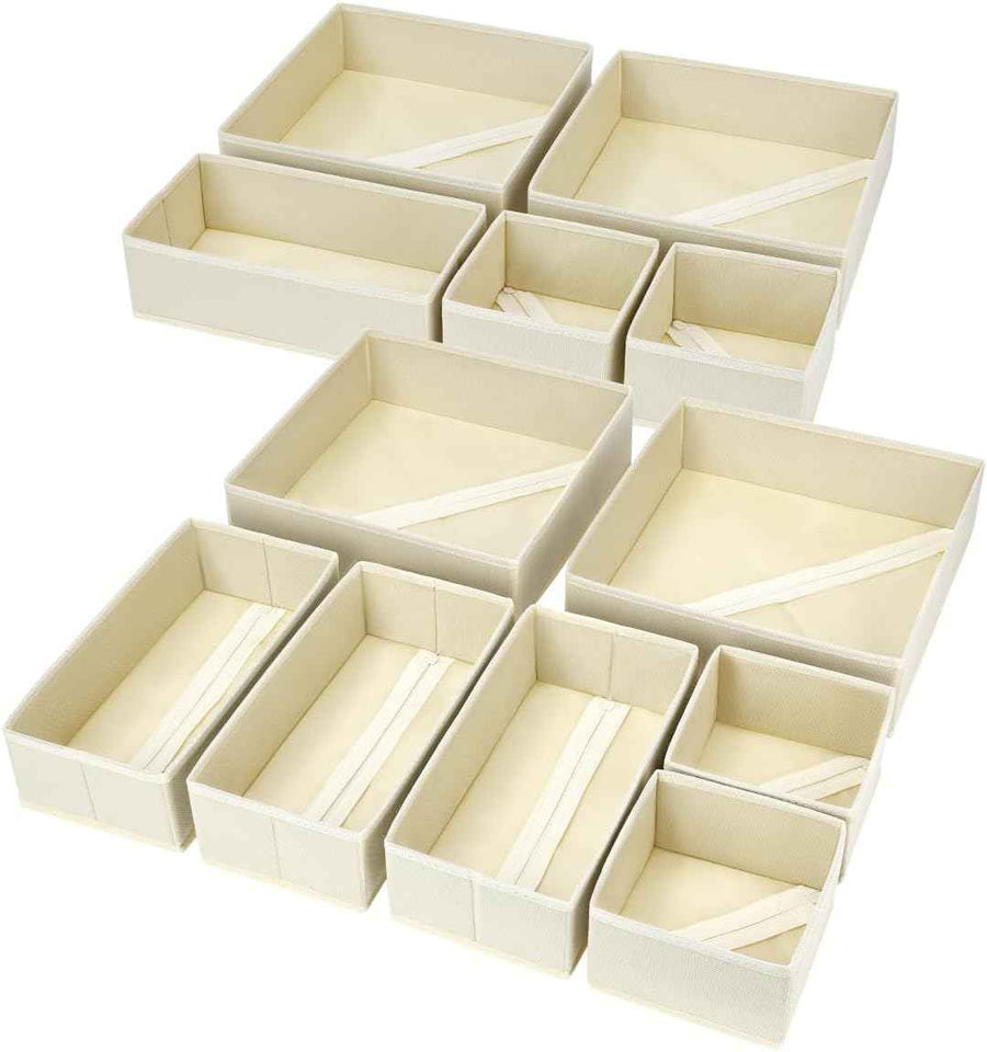 DIMJ Drawer Organizer Clothes: 12-Pack Foldable Closet Organizers for Nursery, Baby Clothes, Underwear, and Socks