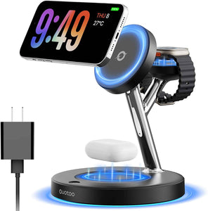 2026 3 in 1 Charging Station for Apple Compatible with Magsafe Charger Stand for iPhone 17 16 15 14 13 12 Wireless Charging Station for AirPods Wireless Charger for iWatch Series