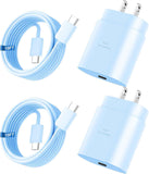 Super Fast Charger Type C, 25W USB C Wall Charger Fast Charging for Samsung Galaxy S25 Ultra/S25/S25+/S24+/S24 Ultra/S24/S24+/S23 Ultra/S22 Ultra/S21 with 10FT Long Android Type C Charger Cable 2Pack