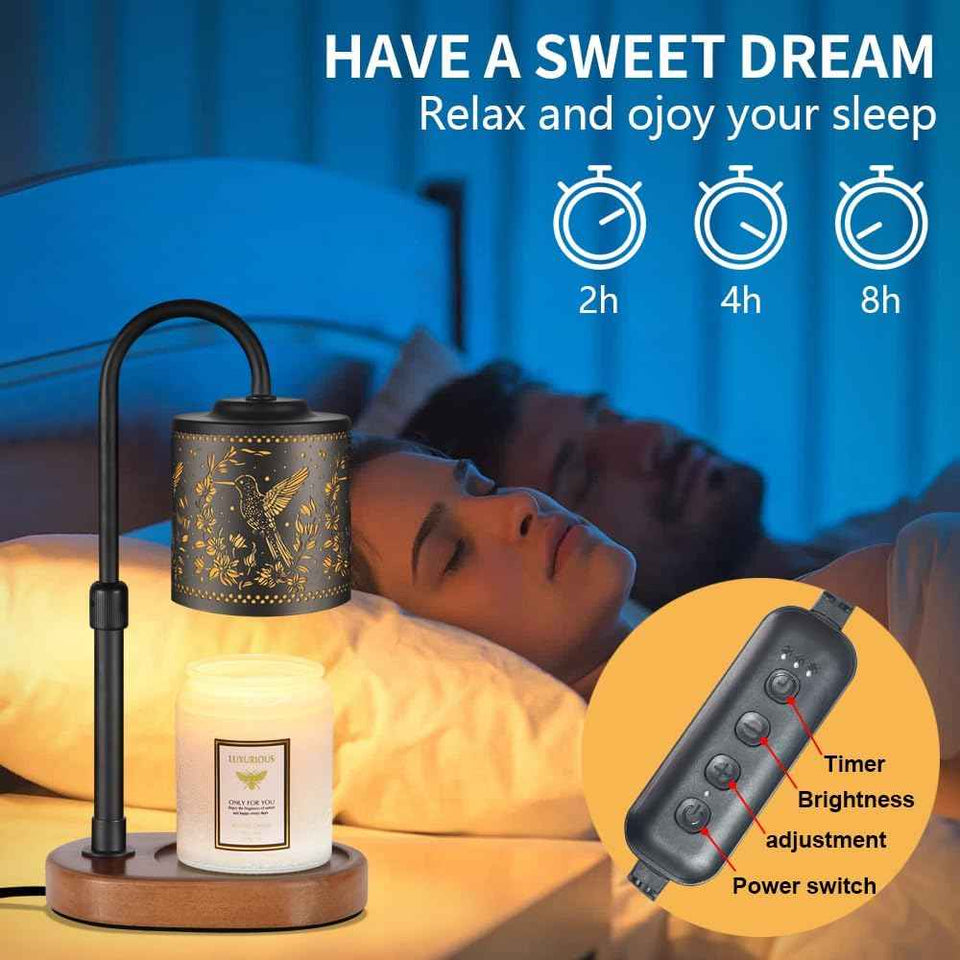 hummingbird dimmable candle warmer lamp with timer adjustable height for scented jar candles home decor