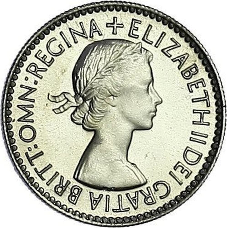 1954-1970 British Sixpence Coin Issued Under Queen Elizabeth II. "Six Pence In Her Shoe" Wedding Tradition Coin. Sixpence Graded By Seller Circulated/Worn Condition