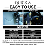 car guys super cleaner, 18 oz kit with microfiber towel, effective car interior stain remover