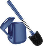 SetSail Toilet Brush and Holder, Self Closing Lid Toilet Bowl Brushes Holder and Extra Long Handle Ventilated Toilet Brush Set for Bathroom Cleaning, Nylon Bristles, Black