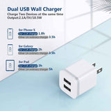 LUOATIP 3-Pack 2.1A 5V Dual Port Cube Power Adapter Plug Block for iPhone and Android Phones