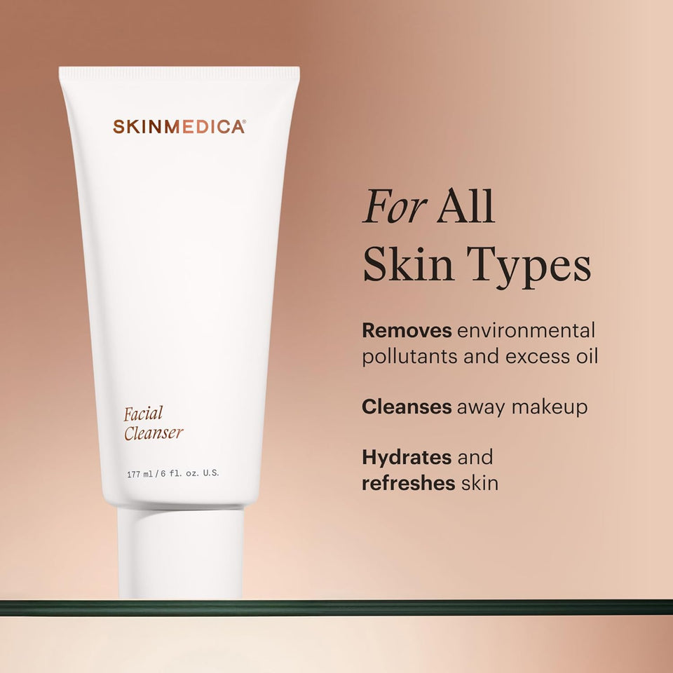 SkinMedica Facial Cleanser - Foaming Face Wash for All Skin Types - Helps Remove Dirt, Oil & Makeup - Enriched with Soothing Panthenol to Encourage Healthy-Looking Skin (6 fl oz)