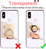 EI Sonador clear phone ring holder for cat phone with transparent stand finger grip, 1 silver + 1 rose gold